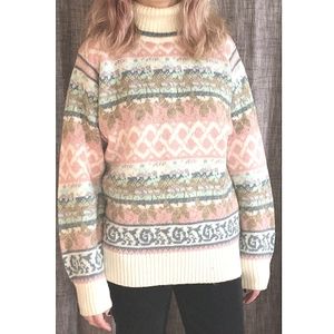 Vintage Pastel Turtleneck Sweater